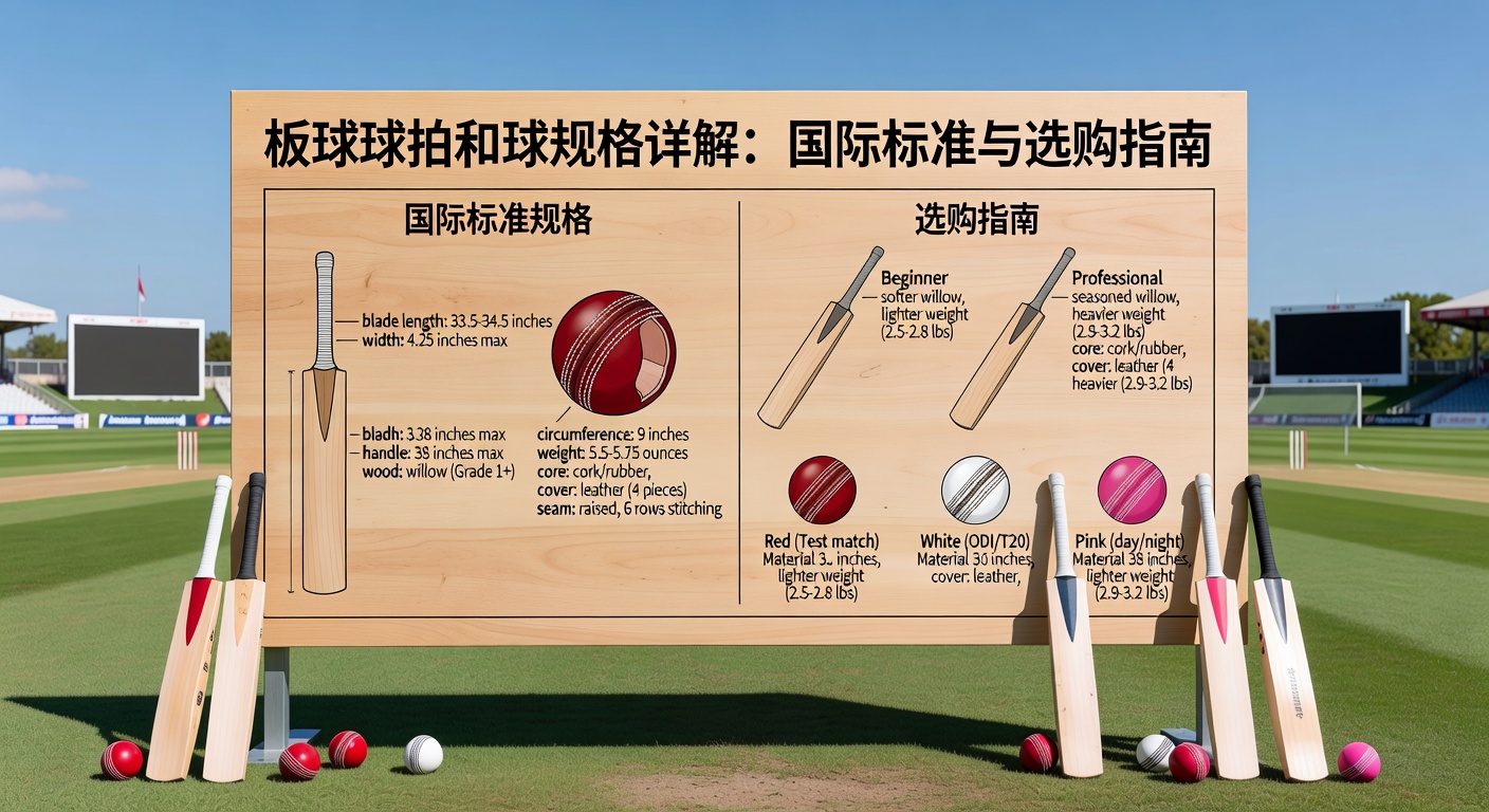 板球球拍和球规格详解：国际标准指南