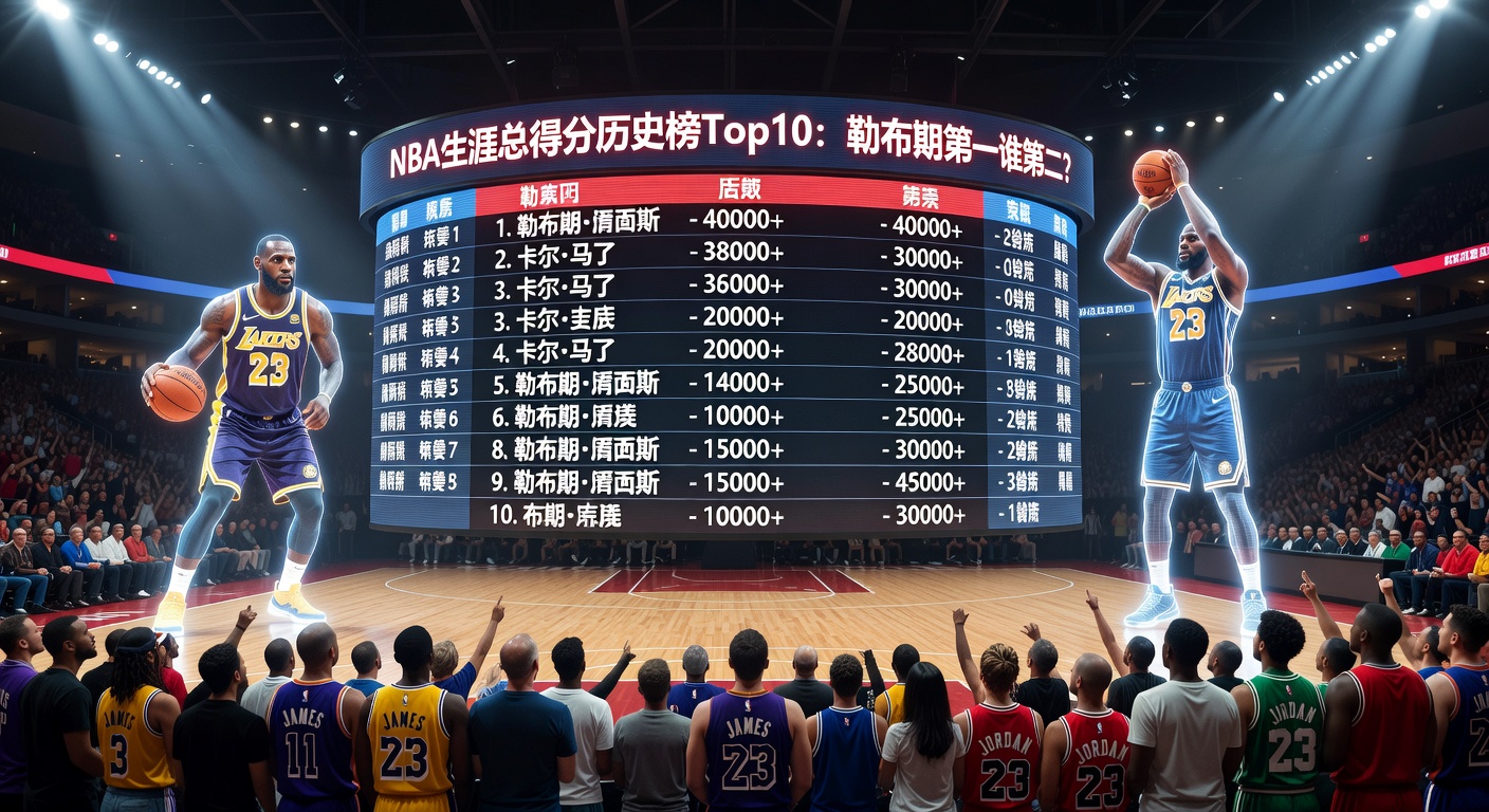 NBA生涯总得分历史榜Top10：勒布朗第一谁第二？